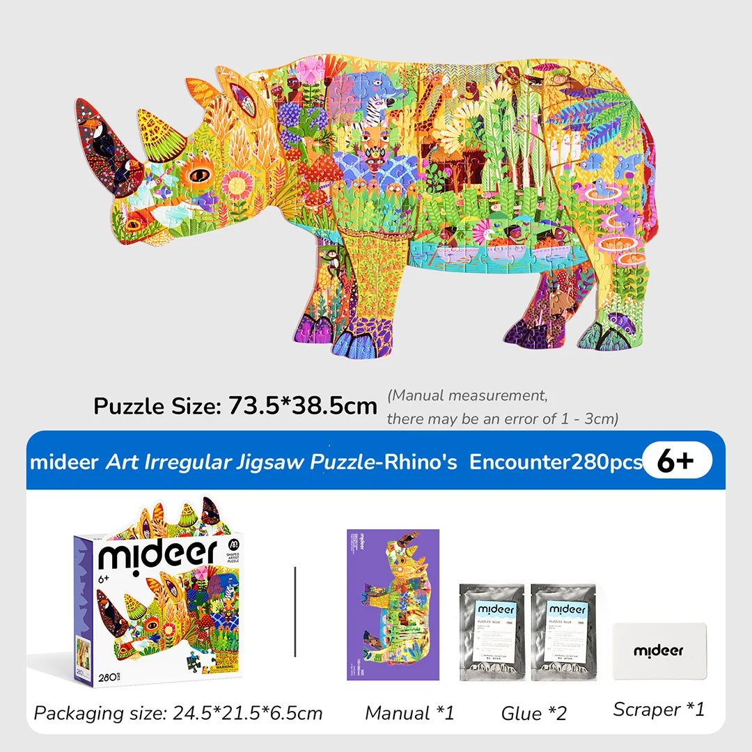 Shaped Artist Puzzle - Dreamy Rhino