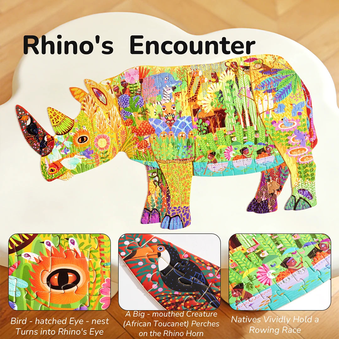 Shaped Artist Puzzle - Dreamy Rhino