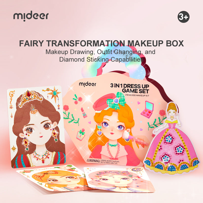 3-in-1 Dress Up Game Set - Princess Makeup Kit