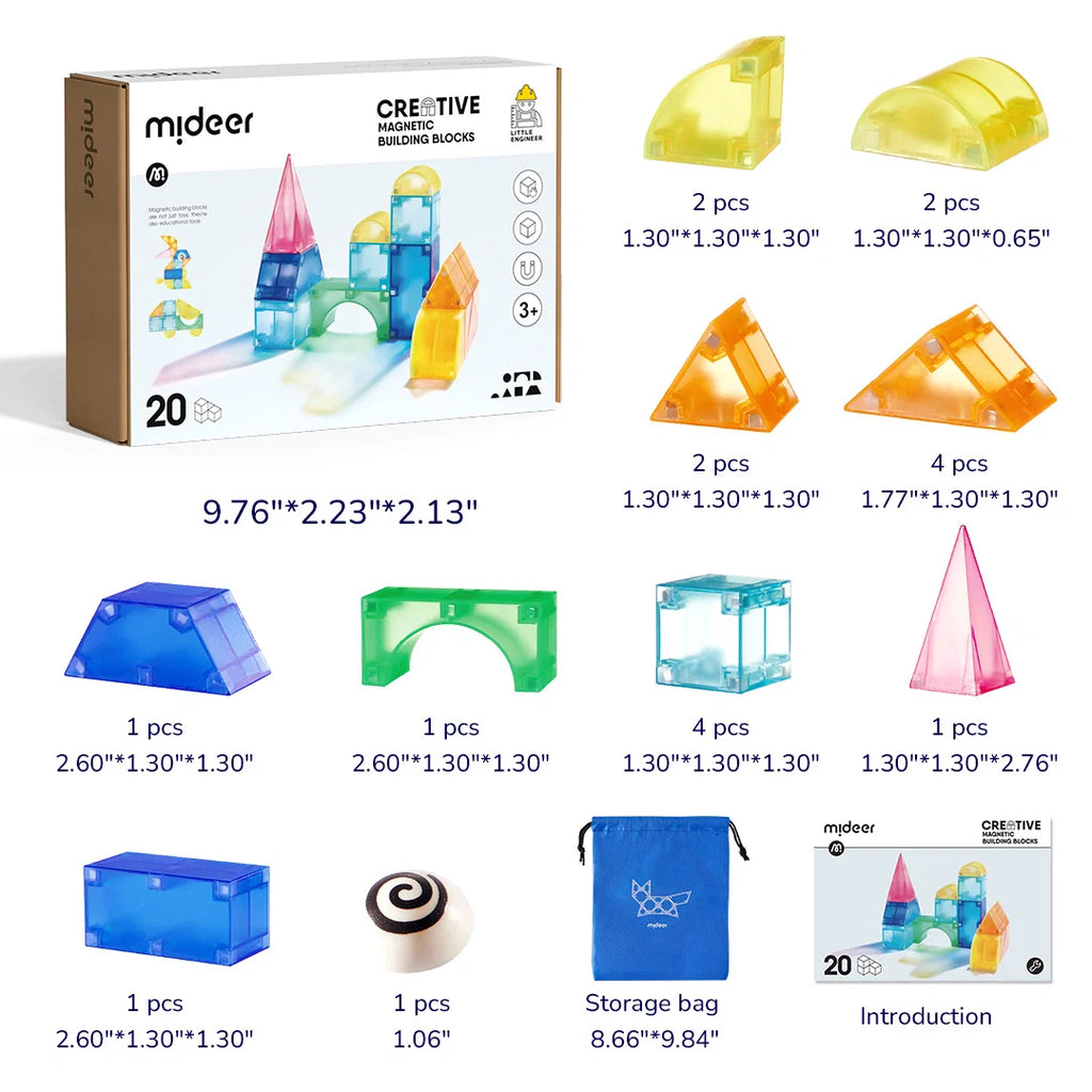 Creative Magnetic Building Blocks - 20 PCS