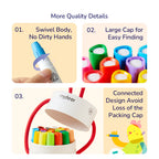 Refillable Silky Crayons - Colorful Bucket, 12 Colors