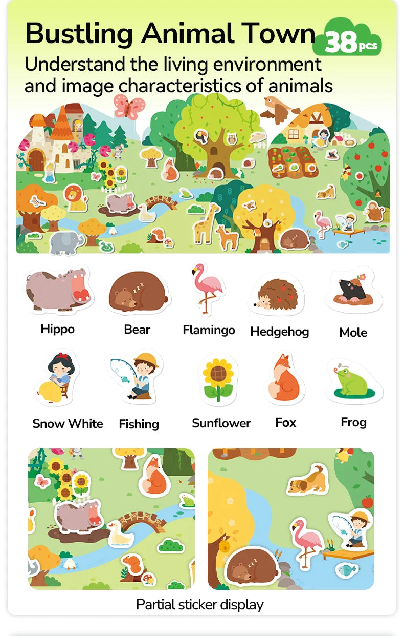 Reusable Jelly Stickers - The Busy Animal Town