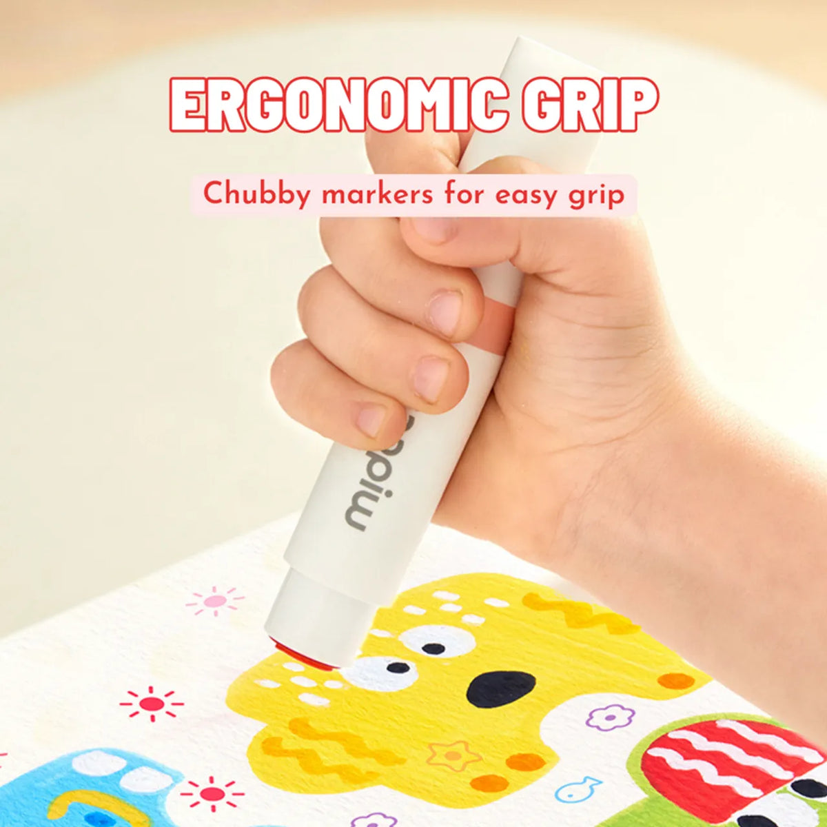 Round-Tip Stamper Washable Marker - 12 Colors
