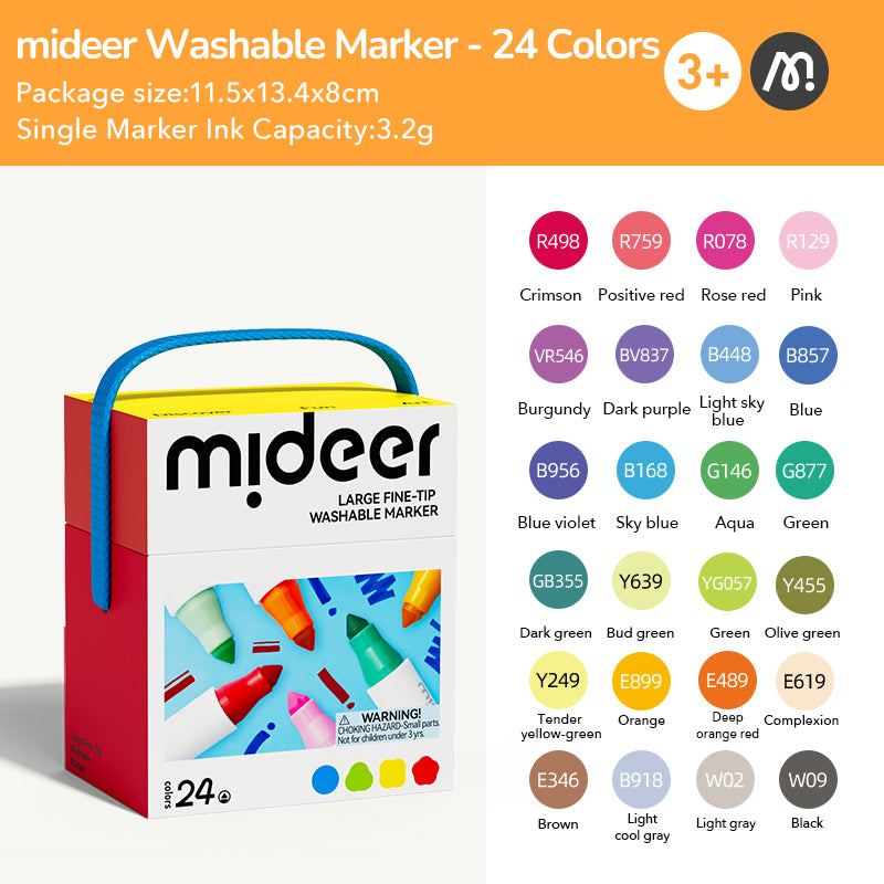 Large Fine - Tip Washable Marker - 24 Colors