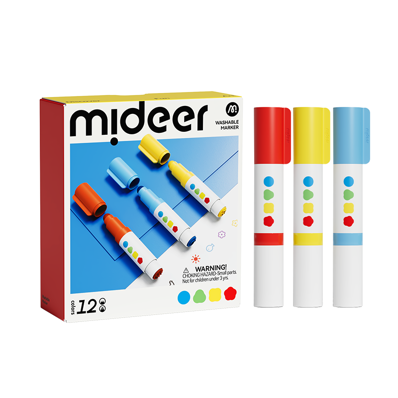 Mideer Round-Tip Stamper Washable Marker set, 12 colors