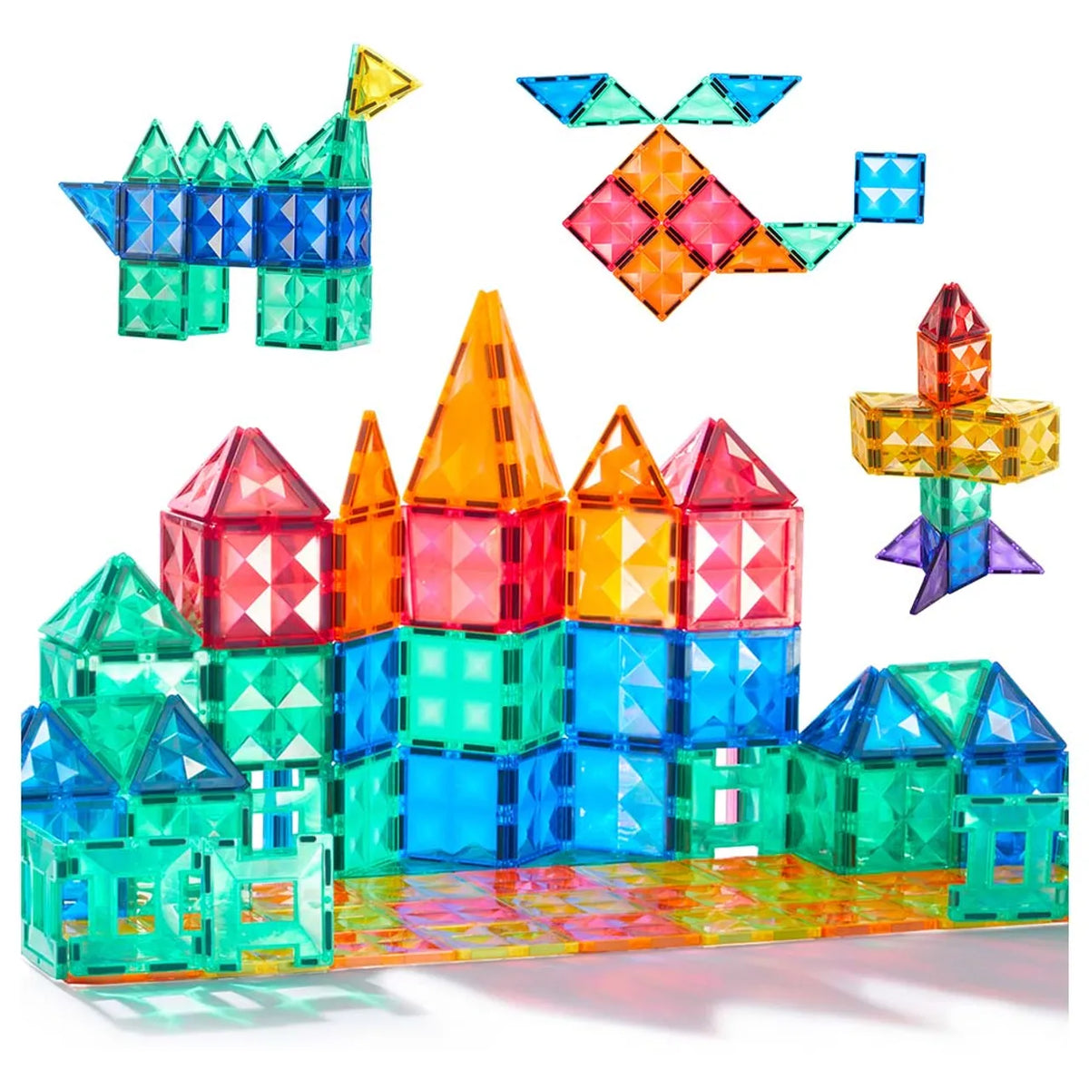 Colorful Magnetic Tiles - 60 PCS