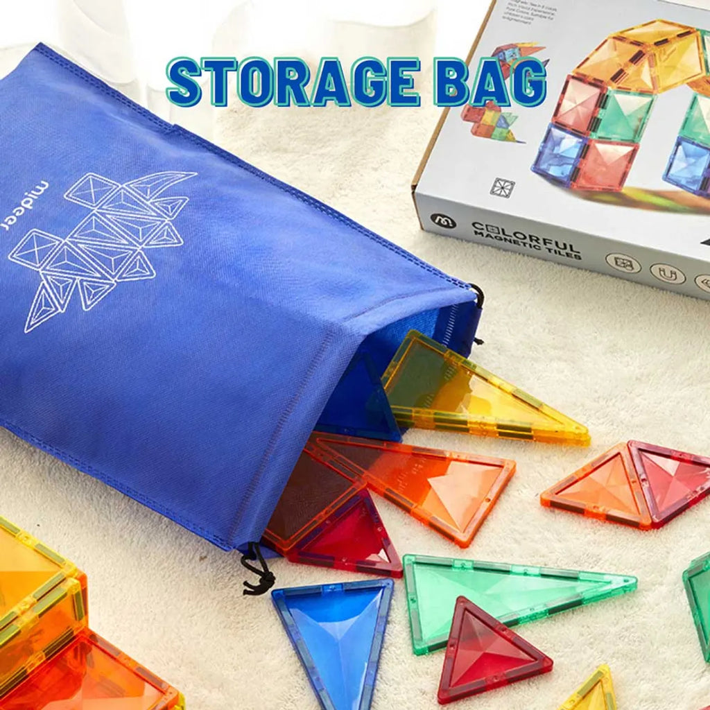 Colorful Magnetic Tiles - 60 PCS