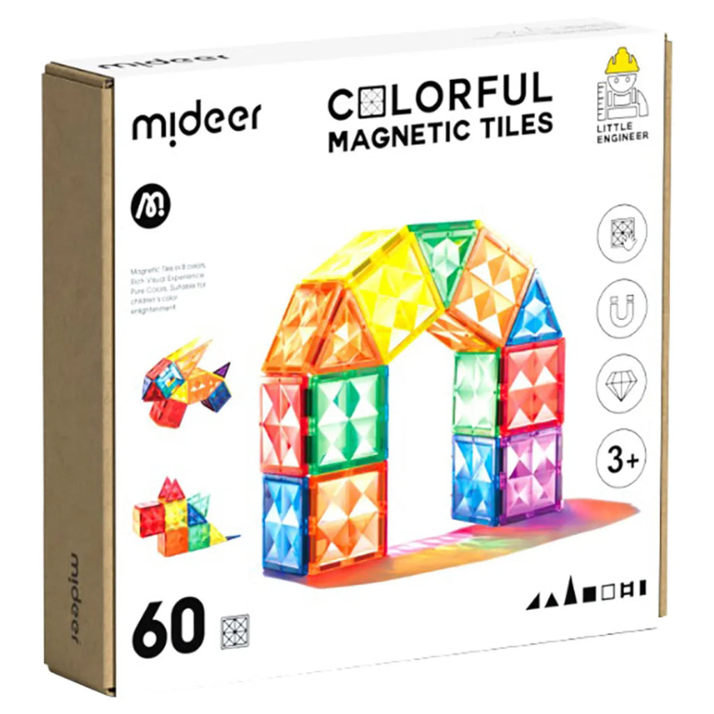 Colorful Magnetic Tiles - 60 PCS