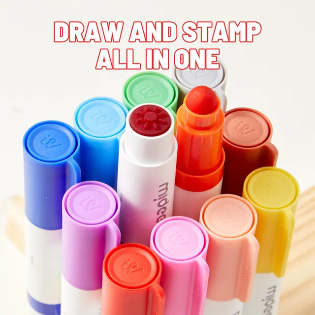 Round - Tip Stamper Washable Marker - 6 colors