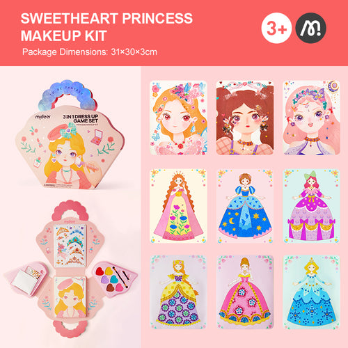 3-in-1 Dress Up Game Set - Princess Makeup Kit